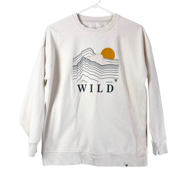 Gabriella Pullover Sweatshirt White Wild Graphic Crewneck Women’s Small Cozy - Picture 2 of 7